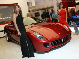 Картинка ferrari 599 автомобили авто девушками