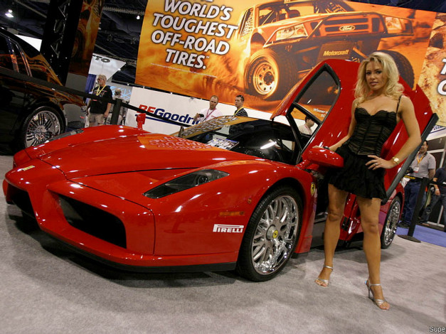 Обои картинки фото ferrari, enzo, автомобили, авто, девушками