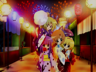 Картинка аниме higurashi no naku koro ni ryuuguu rena furude rika houjou satoko sonozaki mion
