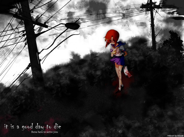 Обои картинки фото аниме, higurashi, no, naku, koro, ni, ryuuguu, rena