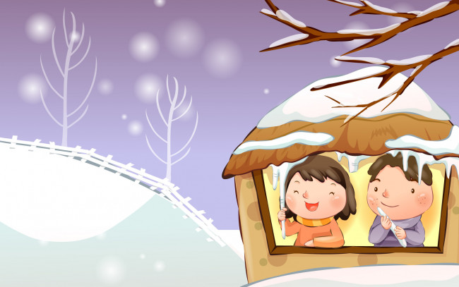 Обои картинки фото рисованные, дети