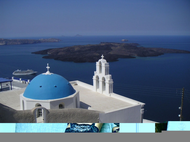 Обои картинки фото santorini, greece, города, православные, церкви, монастыри