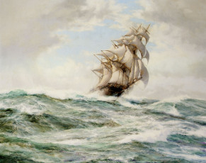 Картинка montague dawson рисованные море парусник