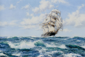 Картинка montague dawson рисованные море парусник