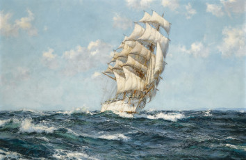 Картинка montague dawson рисованные море парусник
