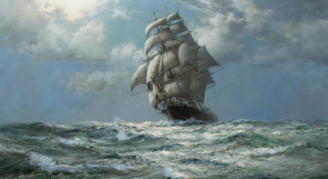Картинка montague dawson рисованные парусник море