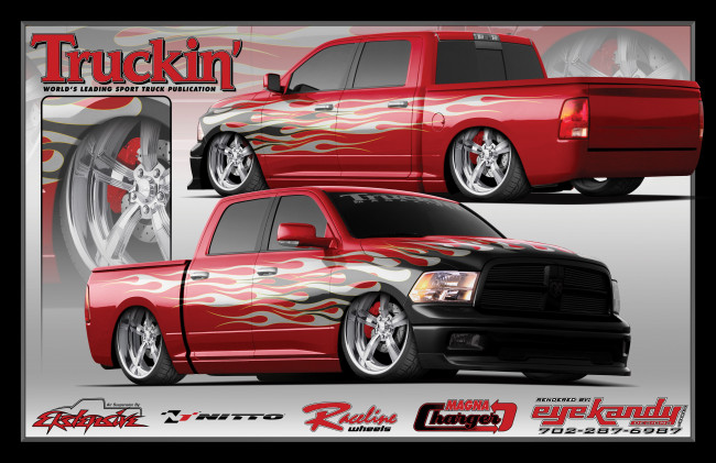 Обои картинки фото 2009, dodge, ram, автомобили, custom, pick, up
