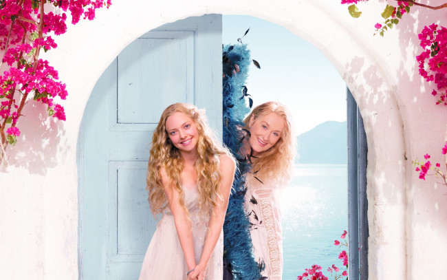 Обои картинки фото мамма, mia, кино, фильмы, mamma, мэрил, стрип, аманда, сайфред