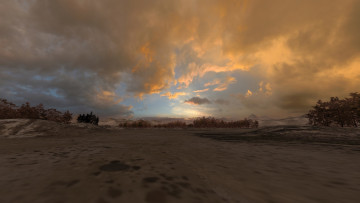 Картинка 3д графика nature landscape природа деревья облака