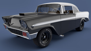 обоя автомобили, 3д, 1956, chevrolet, bel, air, coupe