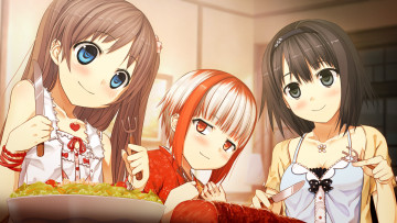 Картинка monobeno аниме девушки кулон