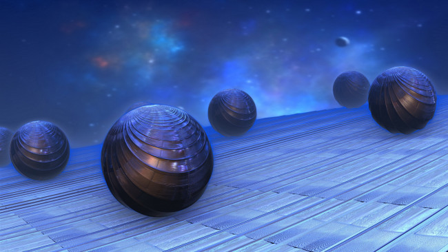 Обои картинки фото 3д, графика, шары, синий