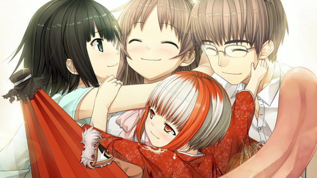 Обои картинки фото monobeno, аниме, девушки