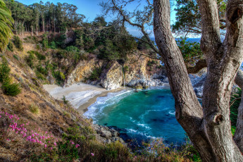 Картинка природа побережье бухта скалы пляж океан