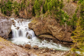 Картинка природа водопады водопад река лес