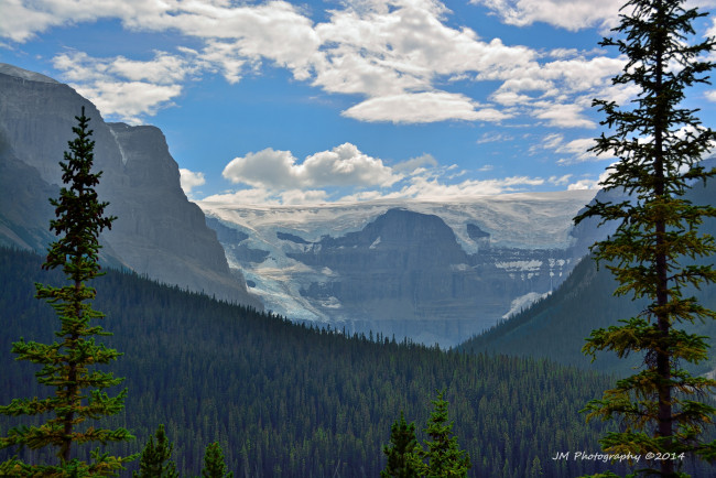 Обои картинки фото природа, горы, пейзаж, лес, облака, ели, небо