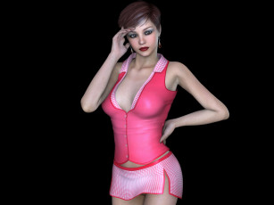 Картинка 3д+графика люди+ people девушка взгляд фон