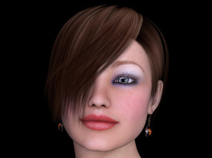 Картинка 3д+графика портрет+ portraits фон взгляд девушка