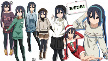 Картинка аниме k-on девушки взгляд фон