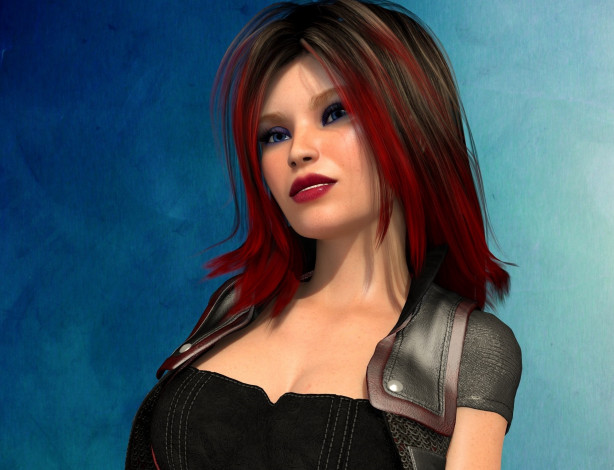 Обои картинки фото 3д графика, портрет , portraits, девушка, взгляд, фон