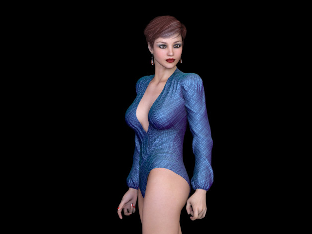 Обои картинки фото 3д графика, люди , people, взгляд, девушка, фон