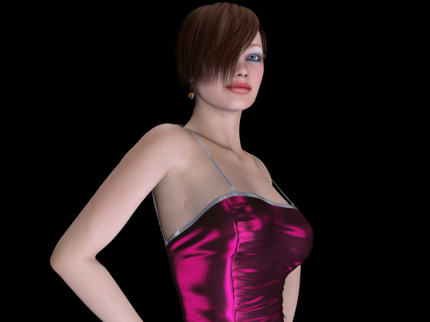 Обои картинки фото 3д графика, люди , people, взгляд, девушка, фон