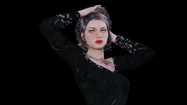 Обои картинки фото 3д графика, люди , people, девушка, взгляд, фон