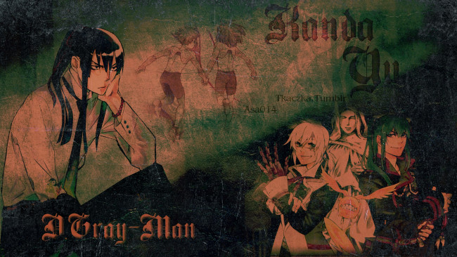 Обои картинки фото аниме,  gray-man, тимкампи, allen, walker, парень, воин, экзорцист, kanda