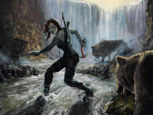 Картинка рисованное комиксы ледоруб волк взгляд фон девушка