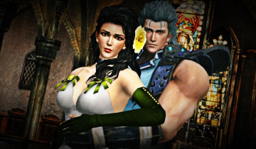 Картинка 3д+графика романтика+ romantics взгляд девушка мужчина фон