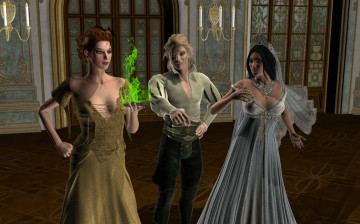 Картинка 3д+графика фантазия+ fantasy девушки фон взгляд