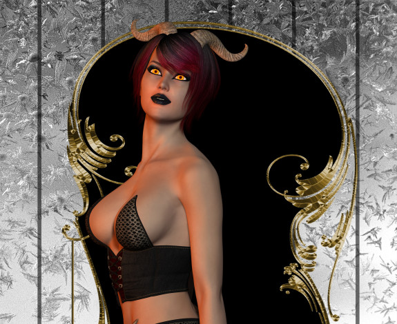 Обои картинки фото 3д графика, существа , creatures, взгляд, кастаника, фон