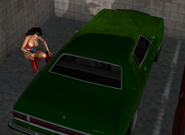 Обои картинки фото 3д графика, люди-авто, мото , people- car ,  moto, взгляд, девушка, автомобиль, фон