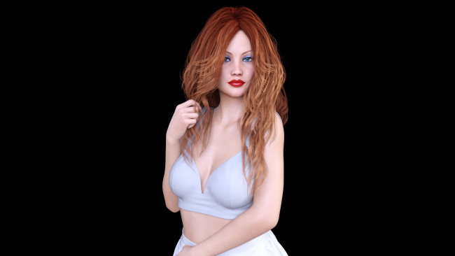 Обои картинки фото 3д графика, люди , people, взгляд, девушка, фон