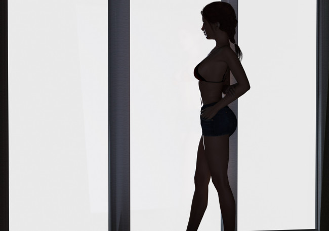 Обои картинки фото 3д графика, люди , people, фон, взгляд, девушка