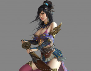 Картинка 3д+графика фантазия+ fantasy девушка оружие фон взгляд