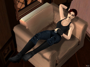 Картинка 3д+графика люди+ people девушка взгляд фон