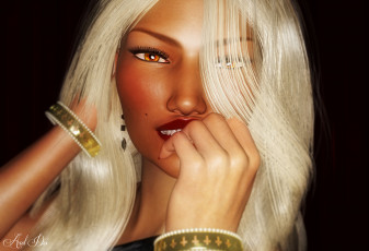 Картинка 3д+графика портрет+ portraits фон взгляд девушка