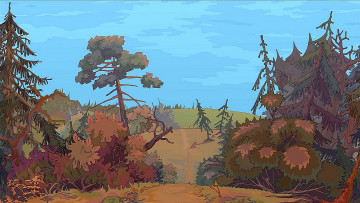 Картинка рисованное природа деревья