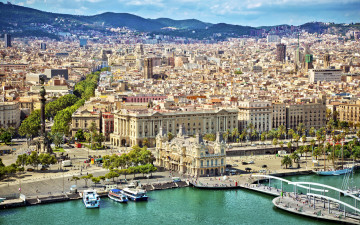 Картинка города барселона+ испания панорама