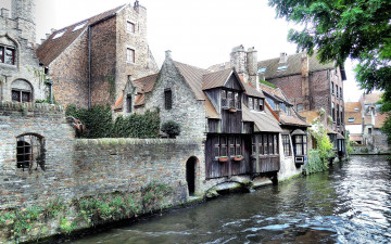 Картинка города брюгге+ бельгия дома канал