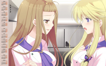 Картинка календари аниме 2018 девушка профиль двое