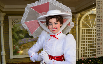 Картинка календари девушки 2018 шляпа улыбка взгляд макияж зонт