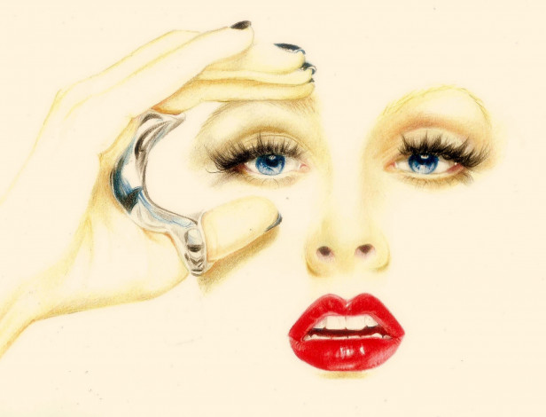 Обои картинки фото рисованное, люди, девушка, фон, взгляд, рука