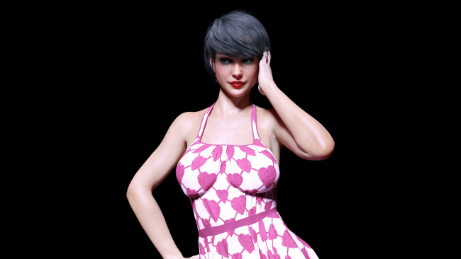 Обои картинки фото 3д графика, люди , people, фон, девушка, взгляд