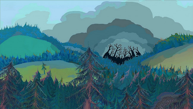 Обои картинки фото рисованное, природа, деревья