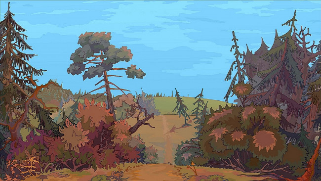 Обои картинки фото рисованное, природа, деревья