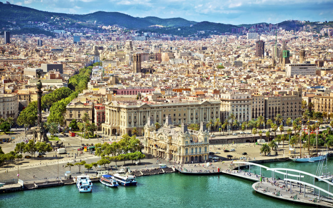 Обои картинки фото города, барселона , испания, панорама