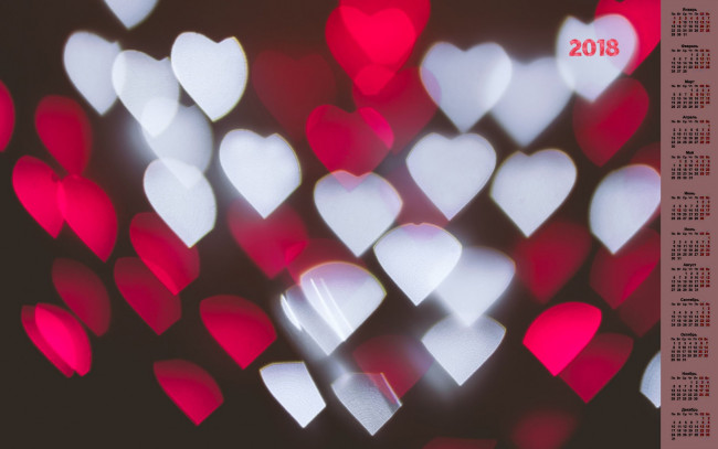 Обои картинки фото календари, 3д-графика, сердце, абстракция, 2018