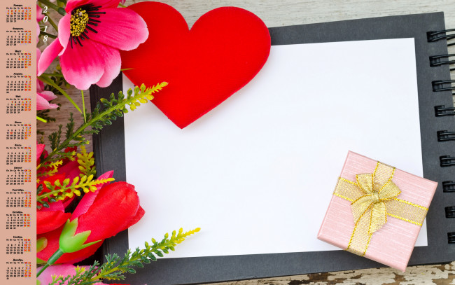 Обои картинки фото календари, праздники,  салюты, цветок, сердце, 2018